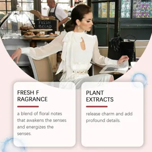 Vanille amber reizen parfum met frisse bloemige noten en plantenextracten voor dames.