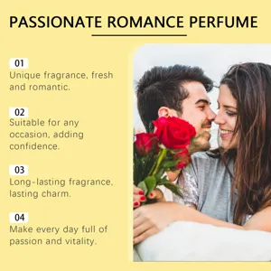 Romantic rose perfume detail image featuring fresh floral notes and a lovely couple scene.