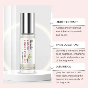 Vanille amber roll-on parfum 10ml reisformaat met rustgevende jasmijn en warme zoete geur.