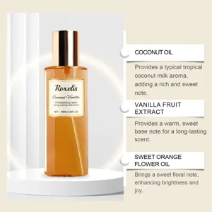 Acqua Profumata Corpo Cocco Vaniglia 100ml Profumo Fresco Lunga Durata Nicchia Donna