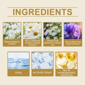 Gedetailleerde productinfographic met natuurlijke plantenextracten en actieve ingrediënten.