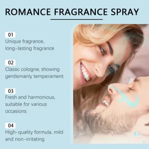 Detail view of romance fragrance spray showcasing couple lifestyle scene and key features.