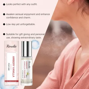 Roxelis Vanilla Amber reis parfum roll-on 10ml, zoete warme geur voor dagelijks gebruik en onderweg.