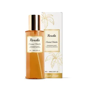 Spray corpo profumato Roxelis cocco e vaniglia 100ml, fresca fragranza a lunga durata.