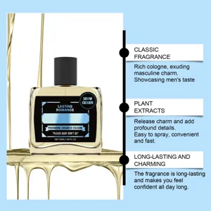 Men's pheromone cologne spray, long-lasting masculine fragrance 50ml for daily wear.
