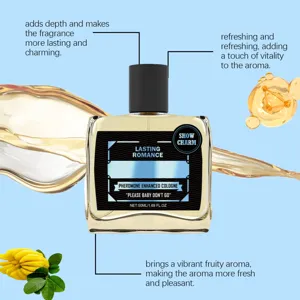 Men's pheromone cologne spray 50ml, long-lasting charming fragrance for daily wear.
