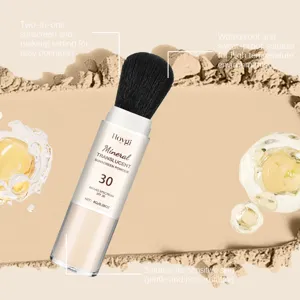 HOYGI Poudre Solaire Minerale Translucide Pinceau Anti-Brillance Maquillage 8g Pro