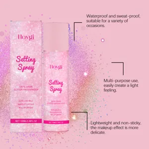 HOYGI spray fissante brillantinato dettaglio, spray trucco leggero impermeabile 100ml.