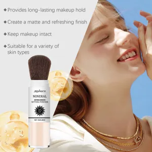 Πινέλο πούδρας Zephoco mineral sunscreen SPF 35 για ματ αποτέλεσμα στο μακιγιάζ σας
