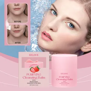 Baume Nettoyant à la Fraise Nettoyage en Profondeur Hydratant Nourrissant Démaquillant Visage Soin Doux Nettoyant Visage