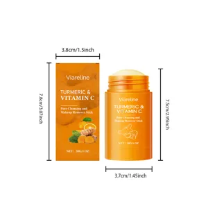 Product dimensions of Viareline Turmeric and Vitamin C pore cleansing makeup remover stick 30g