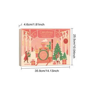 Boîte mystère de compte à rebours de Noël boîte cadeau de vacances avec 24 boîtes design festif