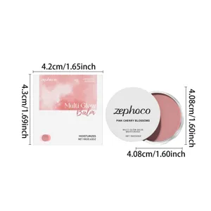 ZEPHOCO rosa Kirschblüte Multi Glow Balm 18g kompakte Creme-Rouge für natürliches Tages-Make-up