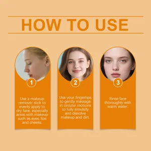 Step-by-step instruction for using the turmeric vitamin C makeup remover stick