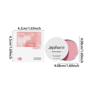 ZEPHOCO Multi Glow Rouge Balsam Detailansicht mit kompakten Abmessungen und Farbnuancen.