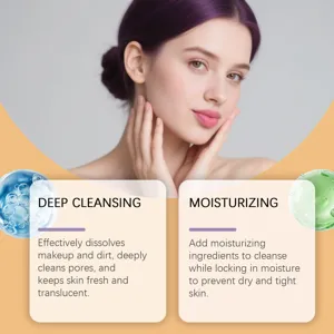 Detailed view of cleansing and moisturizing benefits for Turmeric Vitamin C makeup remover stick