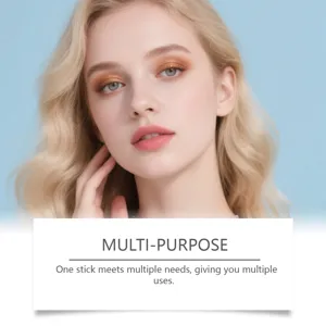 Natural makeup look achieved with the champagne pink multi-purpose cosmetic stick