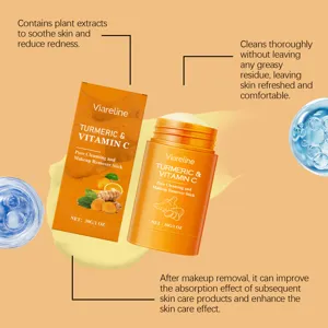 Detailed view of Viareline Turmeric & Vitamin C Pore Cleansing Stick showing efficacy claims.