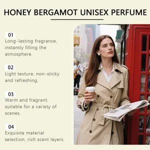 Eleganter urbaner Lifestyle für Honey Bergamot Unisex Parfüm mit Duftdetails-Anzeige
