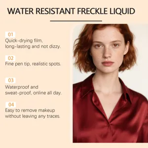 Waterproof liquid freckle pen detail showing fine pen tip and natural freckle makeup effects.