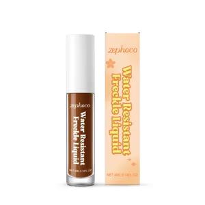 Waterproof liquid freckle pen for natural makeup finish, precision tip, long-lasting brown.