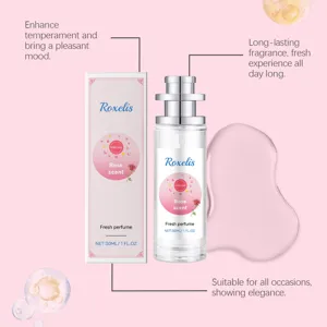 Roxelis rose scent perfume 30ml, long-lasting fresh floral fragrance for elegant women daily use.
