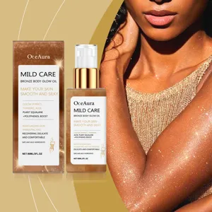 OceAura Bronze Body Glow Oil Mineral Oil Waterproof Moisturizing Shimmering Radiant Skin For Women Beach Party Shimmer Oil
