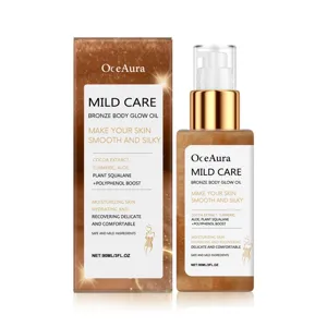 OceAura bronze body glow oil highlighter with cocoa extract for smooth and silky glowing skin