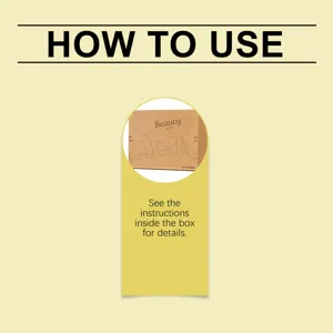 Beauty gift box usage instruction detail graphic showing packaging design and box details.