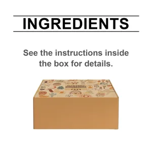 Nahaufnahme Detailansicht der Mystery Beauty Geschenkbox Verpackung mit bedruckten Grafiken.