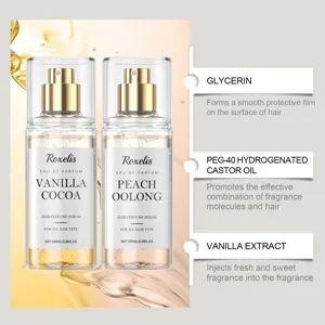 Spray parfum pour cheveux nourrissant les cheveux secs vanille cacao et pêche oolong 100ml.