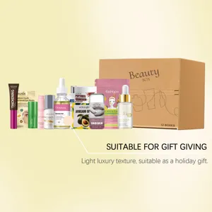Beauty skincare gift set featuring various serums and cosmetics, perfect for holiday gifting.