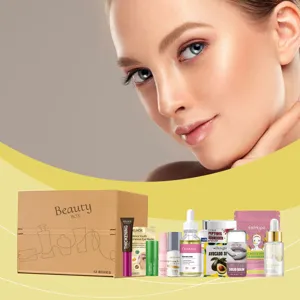 Facial Skincare Gift Box Set Moisturizing Hydrating Facial Serum Eye Mask Solid Balm Complete Beauty Gift Box For Women
