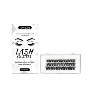 Lumavire Glue-Free False Eyelashes Natural Look Individual Cluster Lashes Lightweight Comfortable Black Lash Clusters
