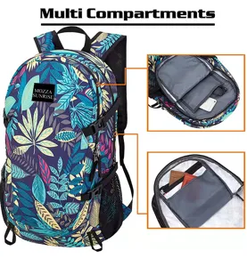 Detailed view of the 40L outdoor backpack showing internal multi-compartment storage.