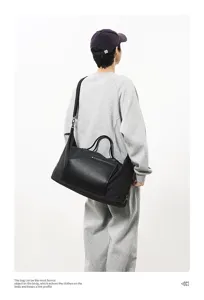 Grand sac de voyage en toile pour hommes, sac a bandouliere de commute de loisirs noir