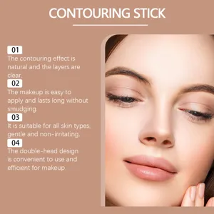 Double-head contouring stick detail showing natural facial makeup effect and smooth application.