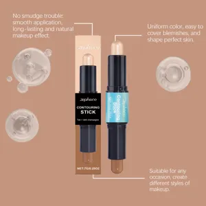 Detailed view of dual-ended contour and highlighter stick for natural, long-lasting facial makeup.