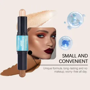 ZEPHOCO dual-ended contour and highlighter stick for natural 3D facial makeup and portable daily use.