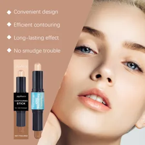 Double ended contouring stick detail view showing highlighters and creamy texture for face makeup.