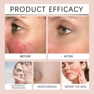 Huideffectiviteit detail met voor en na resultaten voor beschermende primer en concealer