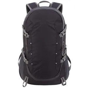 Front view of 40L lightweight black outdoor camping backpack for hiking