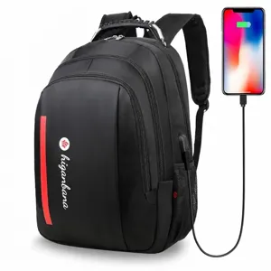 Mochila de Tela Oxford Casual de Negocios para Hombre Moda Bolsa de Computadora Impermeable Mochila de Viaje para Estudiantes Con Puerto de Carga USB