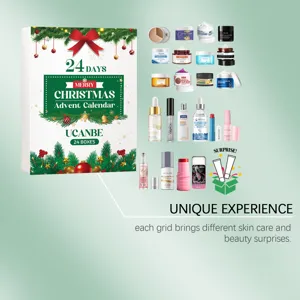 Weihnachtskalender Beauty Überraschungsbox mit verschiedenen Hautpflege und Make-up Geschenken.