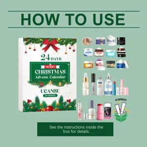 Weihnachts Beauty Adventskalender Set mit 24 überraschenden Hautpflege und Make-up Artikeln.
