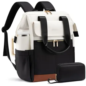 Women Laptop Backpack Large Capacity Travel Bag Waterproof Business Work School Daypack USB Port 2 Piece Set Oxford Cloth