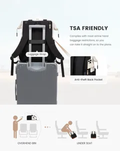TSA friendly laptop backpack featuring luggage strap and anti-theft back pocket for air travel
