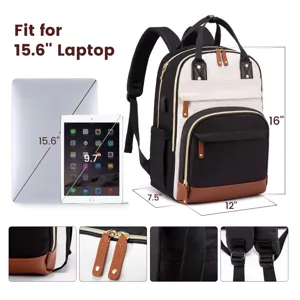 Vista dettagliata dello zaino per laptop con dimensioni e caratteristiche dei materiali
