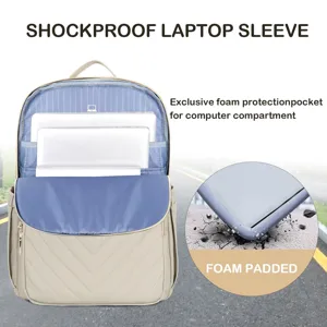 Vista interior de mochila para portátil con compartimento de protección acolchado