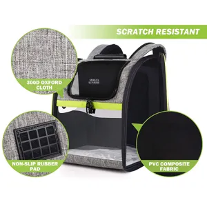 Detail view of scratch-resistant pet backpack showing durable 300D Oxford cloth